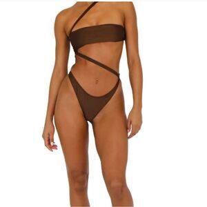 Melissa Simone Zara one‎ piece Size Small Brown